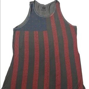 Men's burnout American Flag USA Patriotic wide pit tank top SZ M